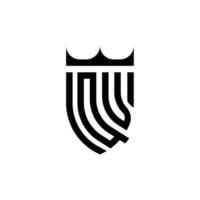 qv Krone Schild Initiale Luxus und königlich Logo Konzept vektor