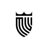 mu Krone Schild Initiale Luxus und königlich Logo Konzept vektor