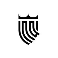 nq krona skydda första lyx och kunglig logotyp begrepp vektor