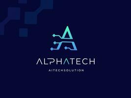 modern Initiale Brief ein Algorithmus Authentifizierung analytisch Zugriff adaptiv mit Digital Daten Pixel Draht Verknüpfung Technologie Logo Design vektor