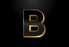 Gold und schwarz Farbe Alphabet b. elegant Gold Farbe Alphabet Vektor Illustration