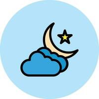 moln och måne vektor ikon design illustration