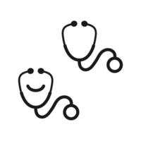 Stethoskop Symbol, Ausrüstung zum Ärzte Zeichen Symbol isoliert Vektor Illustration.