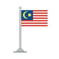 Flagge von Malaysia auf Fahnenstange isoliert vektor