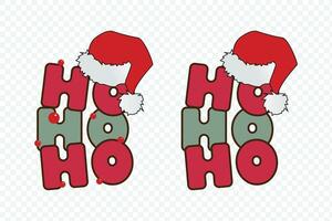 Weihnachten ho ho ho Gruß Typografie mit Santa Hut Urlaub Zitat Dekoration Herbst T-Shirt Design ebenfalls gut zum Restaurants, Bar, Poster, Gruß Karten, Banner, Textilien, Geschenke, Hemden, Tassen. vektor