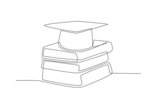 en gradering hatt på en stack av böcker vektor