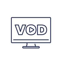 Vod, Video-on-Demand-Linienvektorsymbol vektor