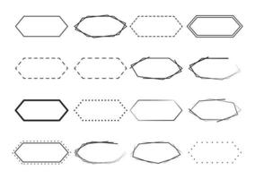 uppsättning hexagon gräns bakgrund. geometriska ramar dekoration vektor