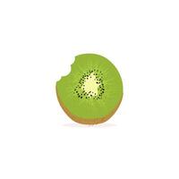 Kiwi Obst Symbol einstellen Vektor Design. reif ganze Kiwi Obst und Hälfte Kiwi Obst isoliert auf Weiß Hintergrund. Chinesisch Stachelbeere Hälfte Kreuz Sektion eben Farbe Vektor Symbol zum Essen Apps und Websites