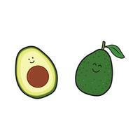 Vektor Illustration Farbe Kinder süß lächelnd Obst Avocado Clip Art