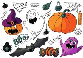 halloween designelement i handritstil vektor