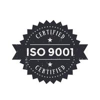 iso 9001 -märke på vitt vektor