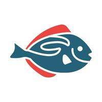 Blau Seetang Fisch Vektor Glyphe zwei Farbe Symbol zum persönlich und kommerziell verwenden.