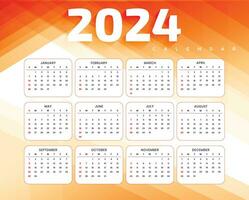 glücklich Neu Jahr 2024 Englisch Kalender Vorlage Design vektor