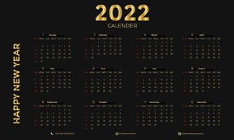 väggkalender 2022 vektor