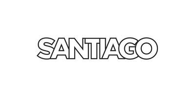 Santiago im das Chile Emblem. das Design Eigenschaften ein geometrisch Stil, Vektor Illustration mit Fett gedruckt Typografie im ein modern Schriftart. das Grafik Slogan Beschriftung.