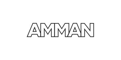 amman i de jordan emblem. de design funktioner en geometrisk stil, vektor illustration med djärv typografi i en modern font. de grafisk slogan text.