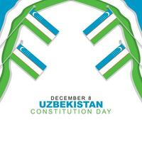Vektor Illustration von Usbekistan Verfassung Tag gefeiert auf Dezember 8. Poster Gruß Karte mit Usbekistan Flagge