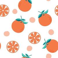 sömlösa mönster orange frukt på vit bakgrund vektor