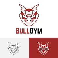 Bull Gym starker Muskel Bodybuilder Spiel Sport Logo vektor