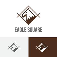 Adler Falke Falke Vogel im quadratischen Tier Vintage Logo vektor