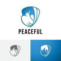 Gelassenheit Reinheit friedliche Taube Taube Vogel sauberes Logo vektor