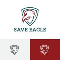 Adler Hawk Falcon Save Protect Schildlinie Logo vektor