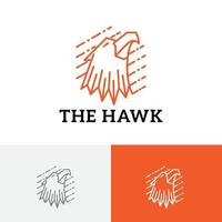 hawk eagle falcon head predator bird vintage classic logo vektor