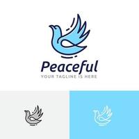 fredlig duva duva flygande vinge fred kärlek frihet logotyp vektor
