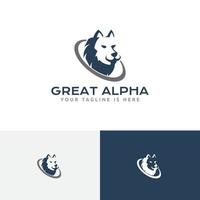 tolles starkes Alpha-Wolfskopf-Geschäftslogo vektor