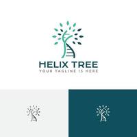 DNA-Doppelhelix-Baumbiologie Gesundheitswissenschaft Forschungslabor Logo vektor
