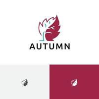 blatt baum herbst herbstsaison natur logo vektor