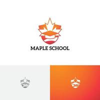 Maple School Academy Kurs Blattschild Bildung Logo vektor