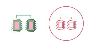 processorer ansluten vektor ikon
