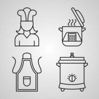 Kochen Icon Set Vektor Illustration Eps