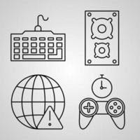 Satz von Online-Gaming-Icons Vektor auf weißem Hintergrund