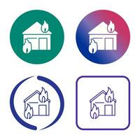 unik brand förbrukande hus vektor ikon