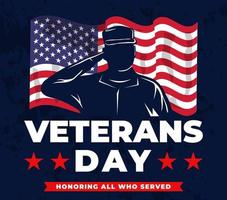 Kreatives Poster Happy Veterans Day Vector Illustration Design. 11. November