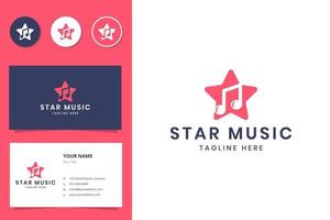 stjärna musik negativ rymd logotyp design vektor