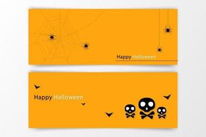 Halloween handgezeichnete Einladung oder Grußkarten Set vektor