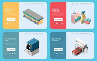 biltvätt isometrisk uppsättning vektor