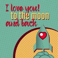 Ich liebe dich bis zum Mond und zurück. vektor