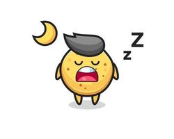 potatischip tecken illustration sover på natten vektor