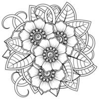 mehndi blommig dekorativ prydnad i etnisk orientalisk stil vektor