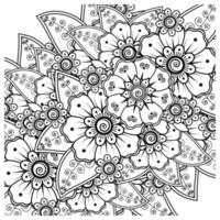 Mehndi Blume dekoratives Ornament im ethnischen orientalischen Stil vektor