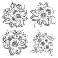 Mehndi Blume dekoratives Ornament im ethnischen orientalischen Stil vektor