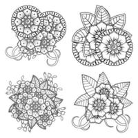 Mehndi Blume dekoratives Ornament im ethnischen orientalischen Stil vektor