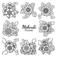 Mehndi Blume dekoratives Ornament im ethnischen orientalischen Stil vektor