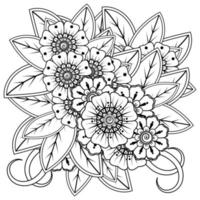 mehndi blomma för henna, mehndi, tatuering, dekoration vektor