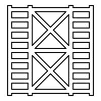 Gerüst vorgefertigt Konstruktion Rahmen Böden zwei 2 Kontur Gliederung Linie Symbol schwarz Farbe Vektor Illustration Bild dünn eben Stil